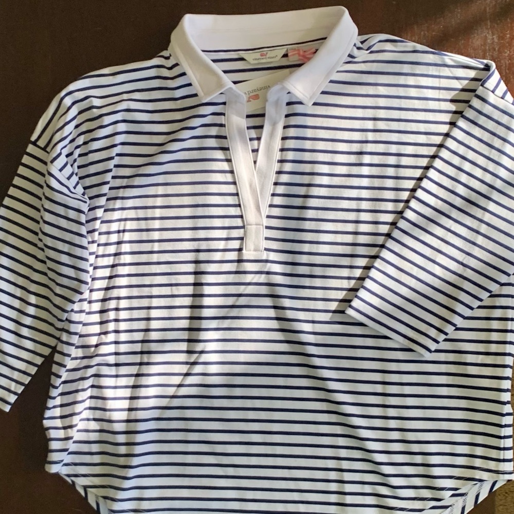 NWT Vinyard Vines Blue & White Striped Top - Large